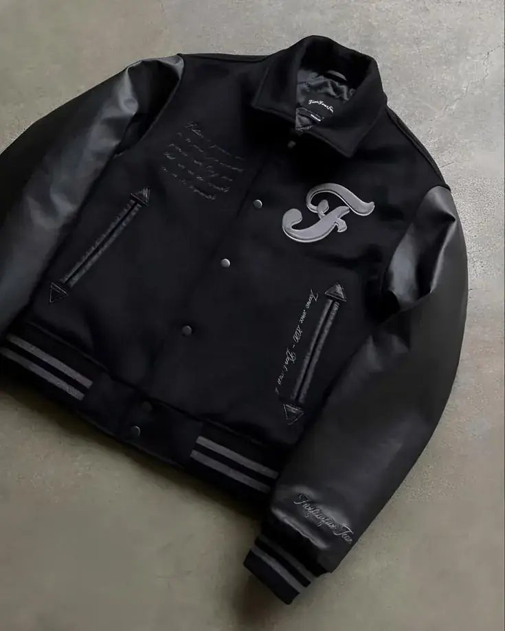 Chaqueta Varsity Lana y Cuero