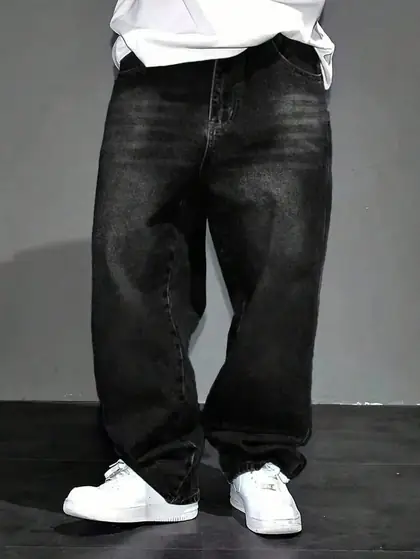 Jean Baggy Lavado Negro